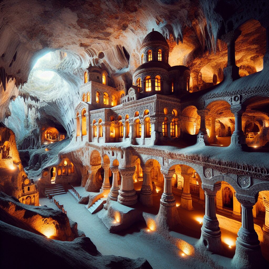 Explore the breathtaking inspiration of cave churches: a plethora of unique buildings carved into vast rocky landscapes. These structures, hewn from stone, showcase architectural marvels featuring domed roofs, intricate archways, beautiful carvings and atmospheric alters. Accompanying this exquisite craftsmanship is the mystical serenity offered by their natural surroundings, peppered with stalactites and stalagmites enhancing their charm. Stunning play of light and shadow permeates the caves, illuminating these hidden sanctuaries, creating enchanting scenarios that seem straight out of a fairy tale. Such places of worship, steeped in history, provide a serene retreat from the modern world, encapsulating spirituality in the heart of nature.